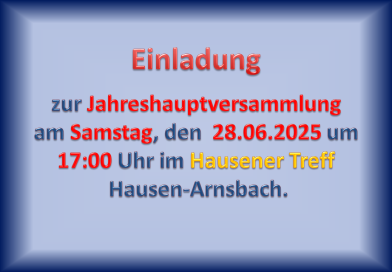 Einladung zur Jahreshauptversammlung 2025