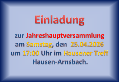Einladung zur JHV 2026