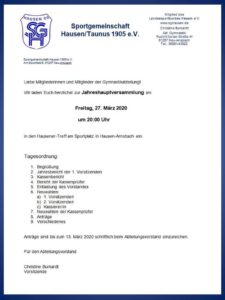 Jahreshauptversammlung