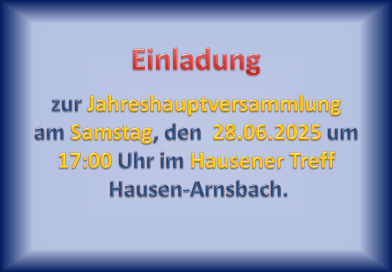 Einladung zur Jahreshauptversammlung 2025